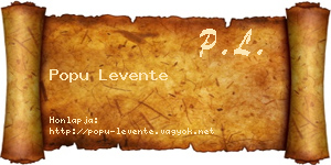 Popu Levente névjegykártya